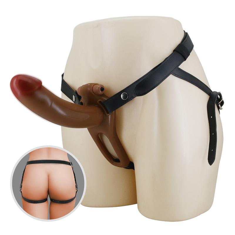 PRETTYLOVE - BRADDEN UNIVERSAL STRAP ON WITH VIBRATING HOLLOW DILDO 6.7