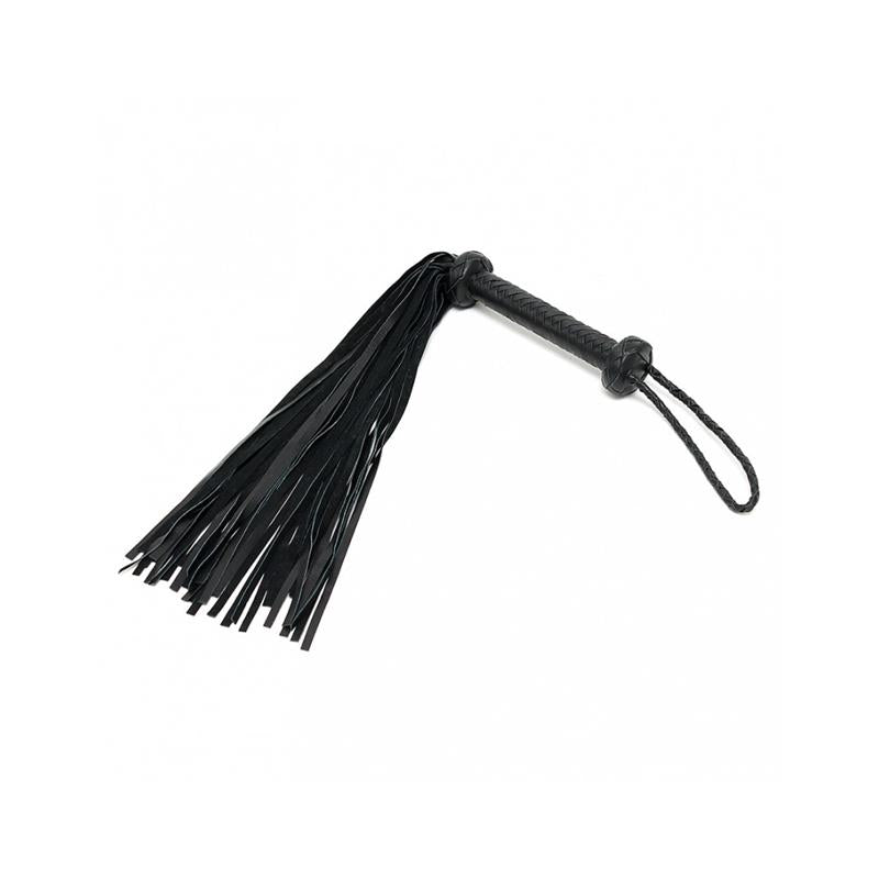 BONDAGE PLAY - BRAIDED FLOGGER LEATHER BLACK