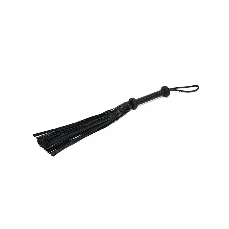 BONDAGE PLAY - BRAIDED FLOGGER LEATHER BLACK