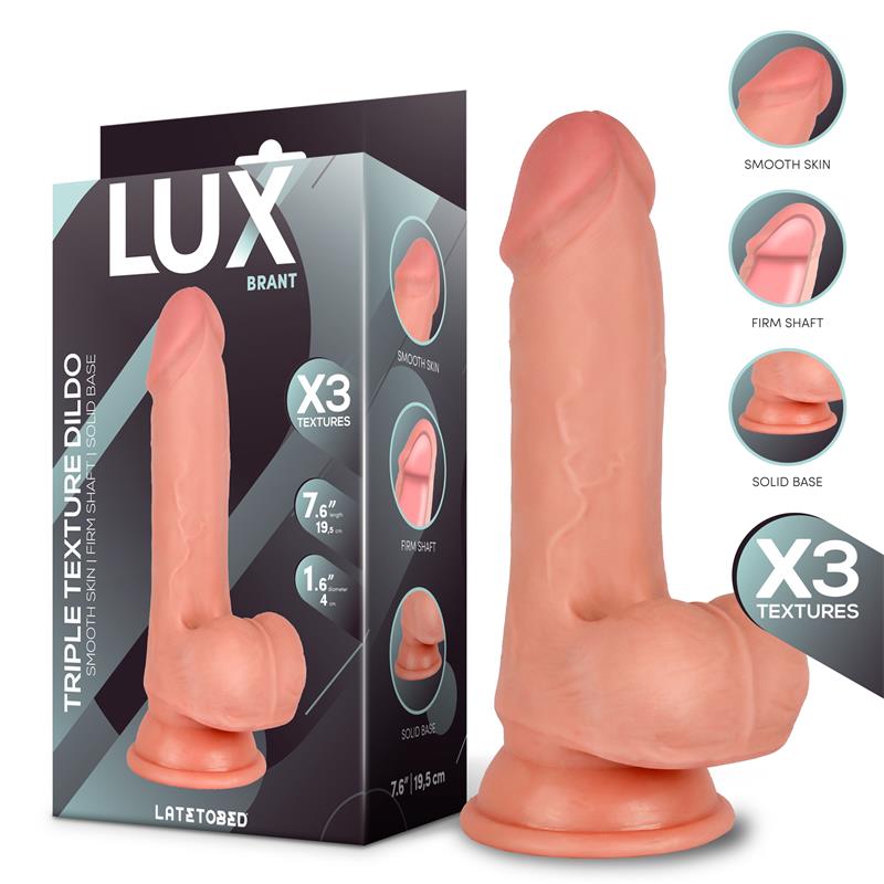 LUX - BRANT TRIPLE DENSITY DILDO WITH BALLS 7.6
