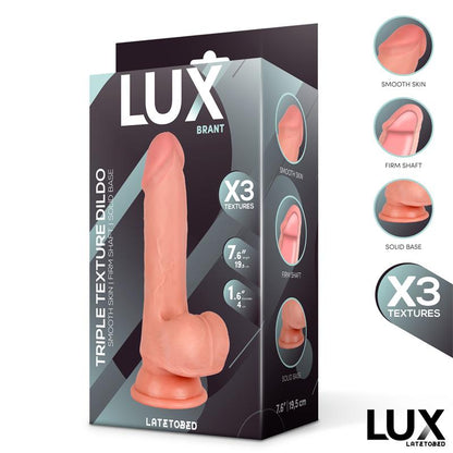 LUX - BRANT TRIPLE DENSITY DILDO WITH BALLS 7.6
