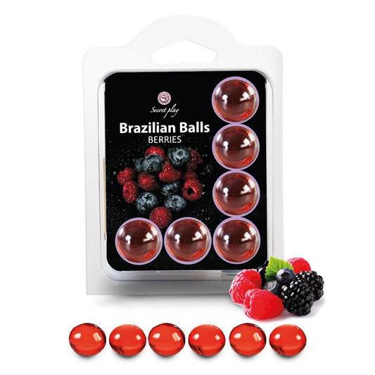 SECRET PLAY - BRAZILIAN BALLS SET 6  BERRIES