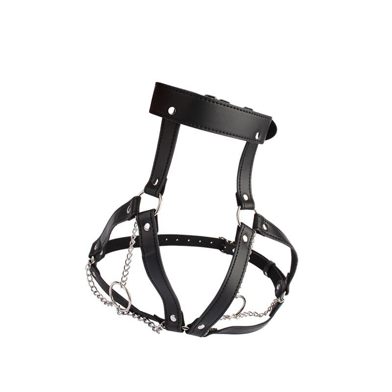 CHISA - BREAST HARNESS WITH O RING CHAINS