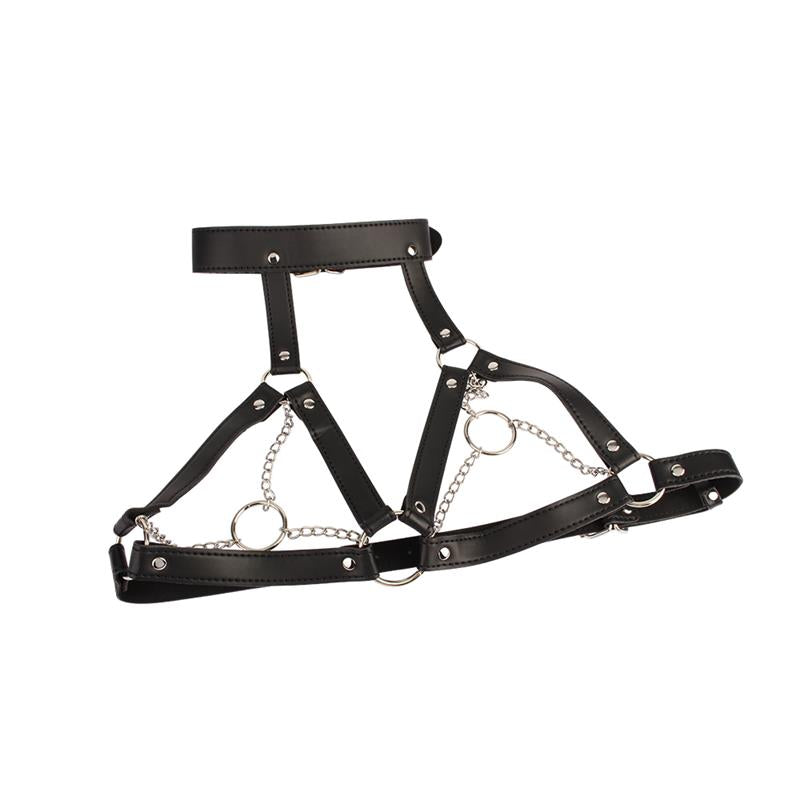 CHISA - BREAST HARNESS WITH O RING CHAINS