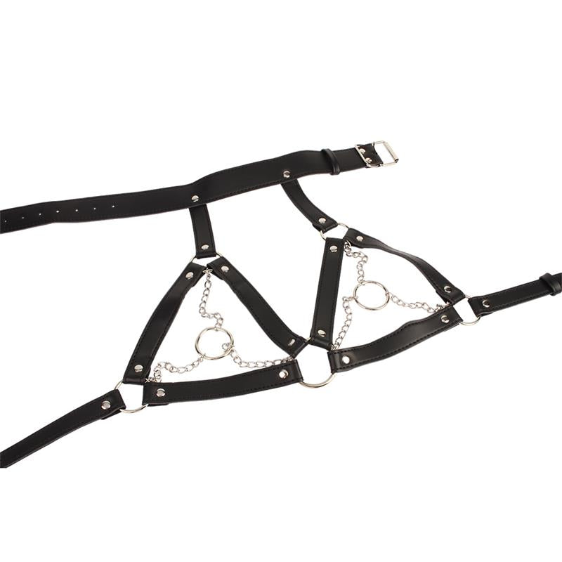 CHISA - BREAST HARNESS WITH O RING CHAINS