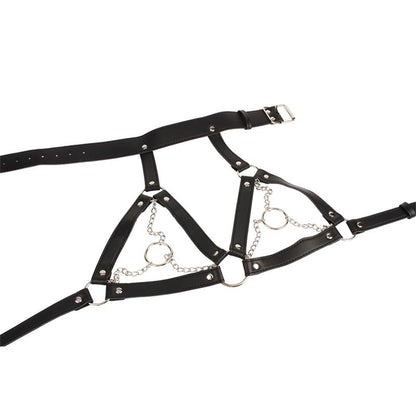 CHISA - BREAST HARNESS WITH O RING CHAINS