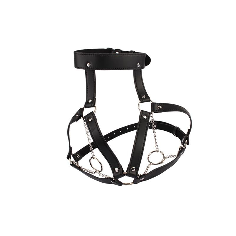 CHISA - BREAST HARNESS WITH O RING CHAINS