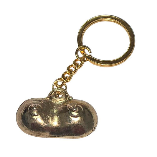 DIVERTY SEX - BREAST-SHAPED METAL KEYCHAIN GOLDEN