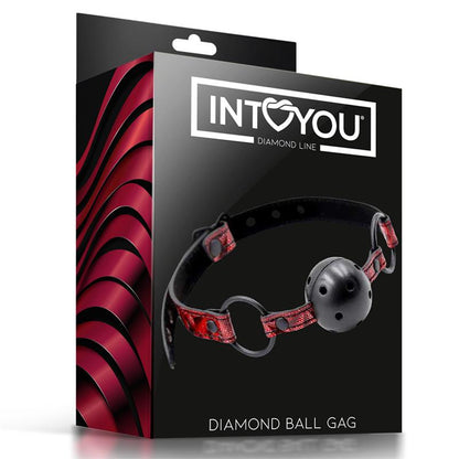 DIAMOND LINE - BREATHABLE GAG BALL DIAMOND VEGAN LEATHER