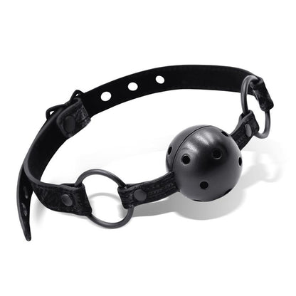 BLACK SAPPHIRE - BREATHABLE GAG BALL SAPPHIRE VEGAN LEATHER