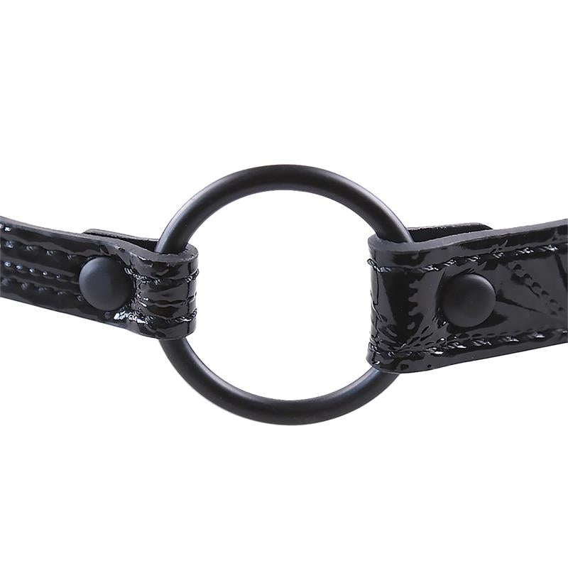 BLACK SAPPHIRE - BREATHABLE GAG BALL SAPPHIRE VEGAN LEATHER