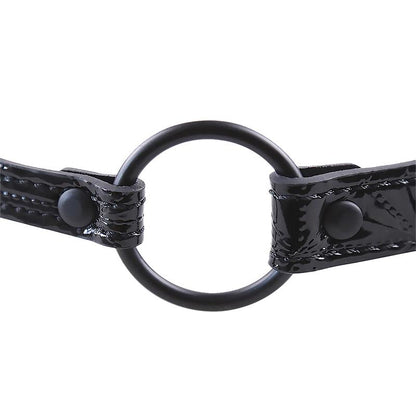 BLACK SAPPHIRE - BREATHABLE GAG BALL SAPPHIRE VEGAN LEATHER
