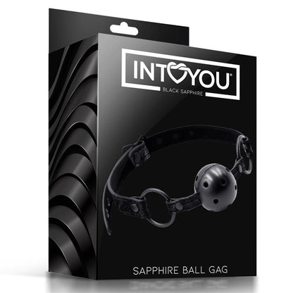 BLACK SAPPHIRE - BREATHABLE GAG BALL SAPPHIRE VEGAN LEATHER