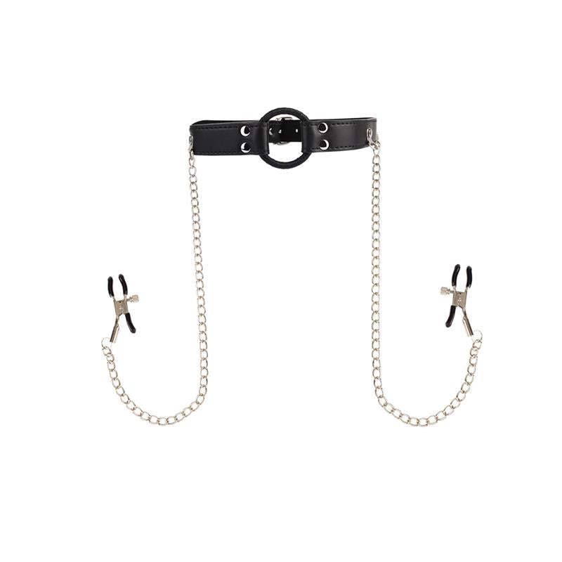CHISA - BREATHABLE O RING GAG WITH NIPPLE CLAMPS