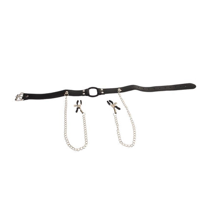 CHISA - BREATHABLE O RING GAG WITH NIPPLE CLAMPS
