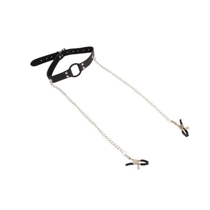 CHISA - BREATHABLE O RING GAG WITH NIPPLE CLAMPS