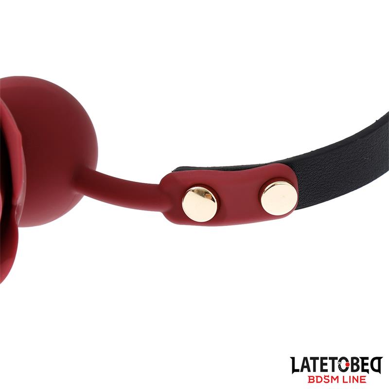 LATETOBED BDSM LINE - BREATHABLE SILICONE BALL GAG WITH ROSE ADJUSTABLE 47-56 CM