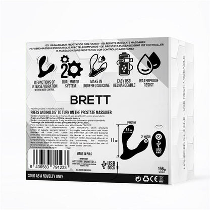 TARDENOCHE - BRETT PROSTATE MASSAGER REMOTE CONTROL USB LIQUID SILICONE
