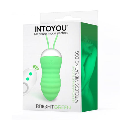 INTOYOU - BRIGHTGREEN VIBRATING EGG REMOTE CONTROL USB SILICONE