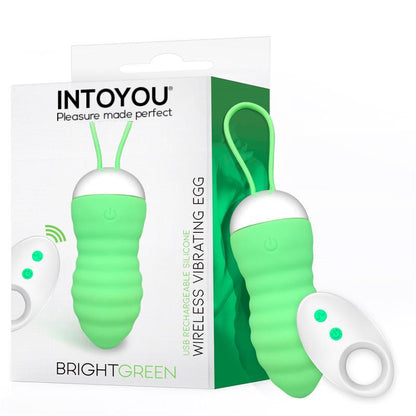 INTOYOU - BRIGHTGREEN VIBRATING EGG REMOTE CONTROL USB SILICONE