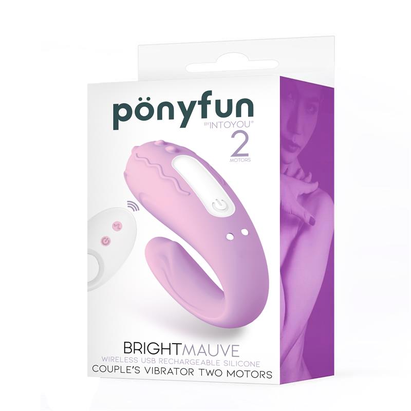 INTOYOU - BRIGHTMAUVE COUPLES VIBRATOR TWO MOTORS REMOTE CONTROL USB SILICONE