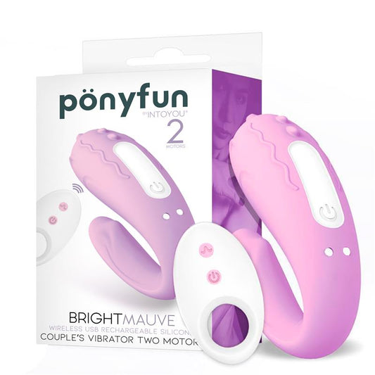 INTOYOU - BRIGHTMAUVE COUPLES VIBRATOR TWO MOTORS REMOTE CONTROL USB SILICONE