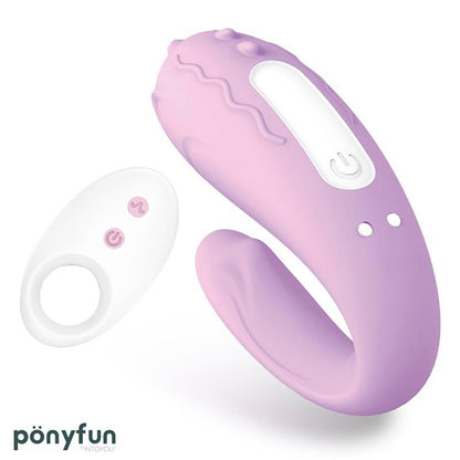 INTOYOU - BRIGHTMAUVE COUPLES VIBRATOR TWO MOTORS REMOTE CONTROL USB SILICONE