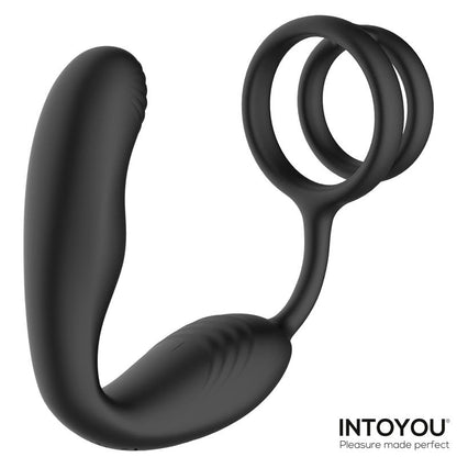 INTOYOU - BRUCE PROSTATE MASSAGER 360º WITH DOUBLE COCKRING WITH VIBRATION