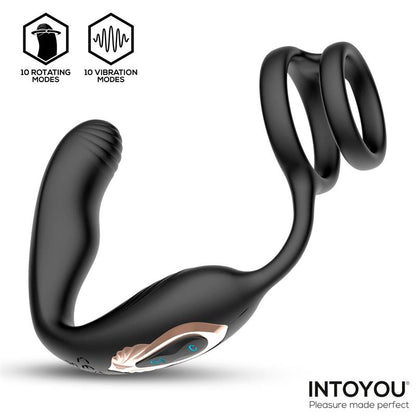 INTOYOU - BRUCE PROSTATE MASSAGER 360º WITH DOUBLE COCKRING WITH VIBRATION