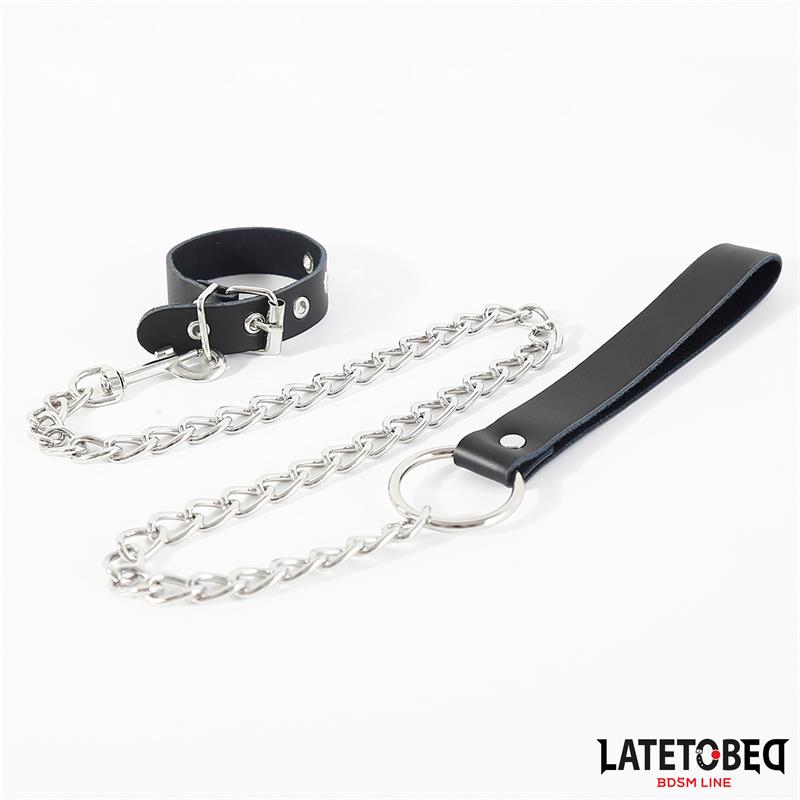 LATETOBED BDSM LINE - BUCKLE FASTENER RING WITH LEASH