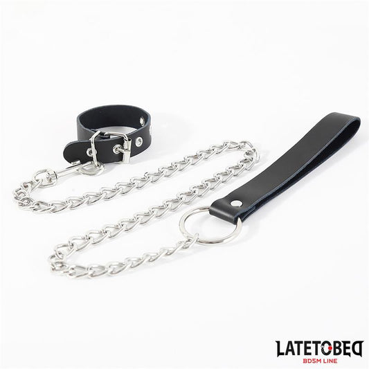 LATETOBED BDSM LINE - BUCKLE FASTENER RING WITH LEASH
