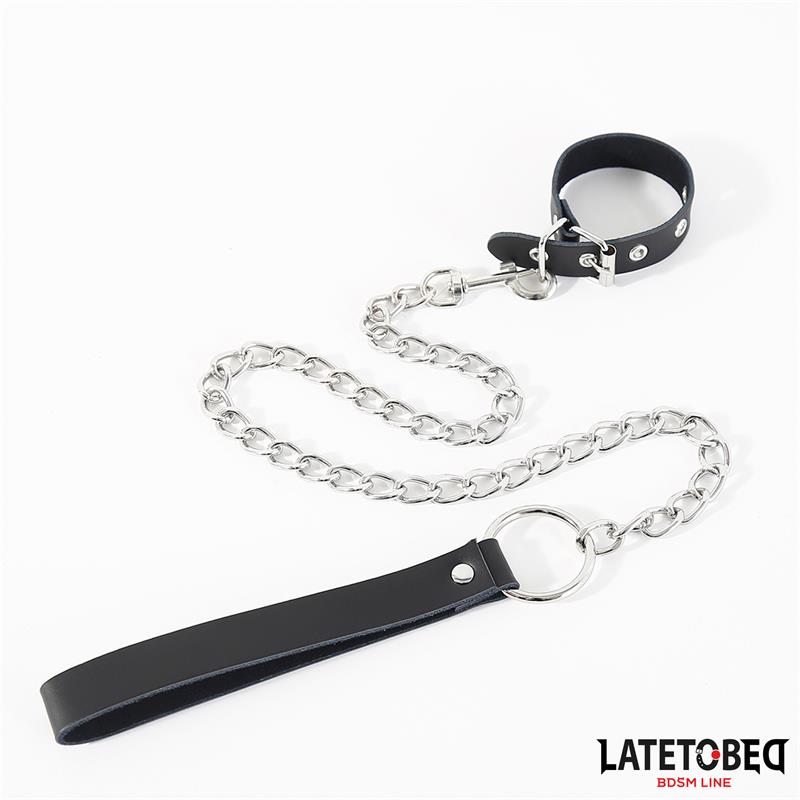 LATETOBED BDSM LINE - BUCKLE FASTENER RING WITH LEASH