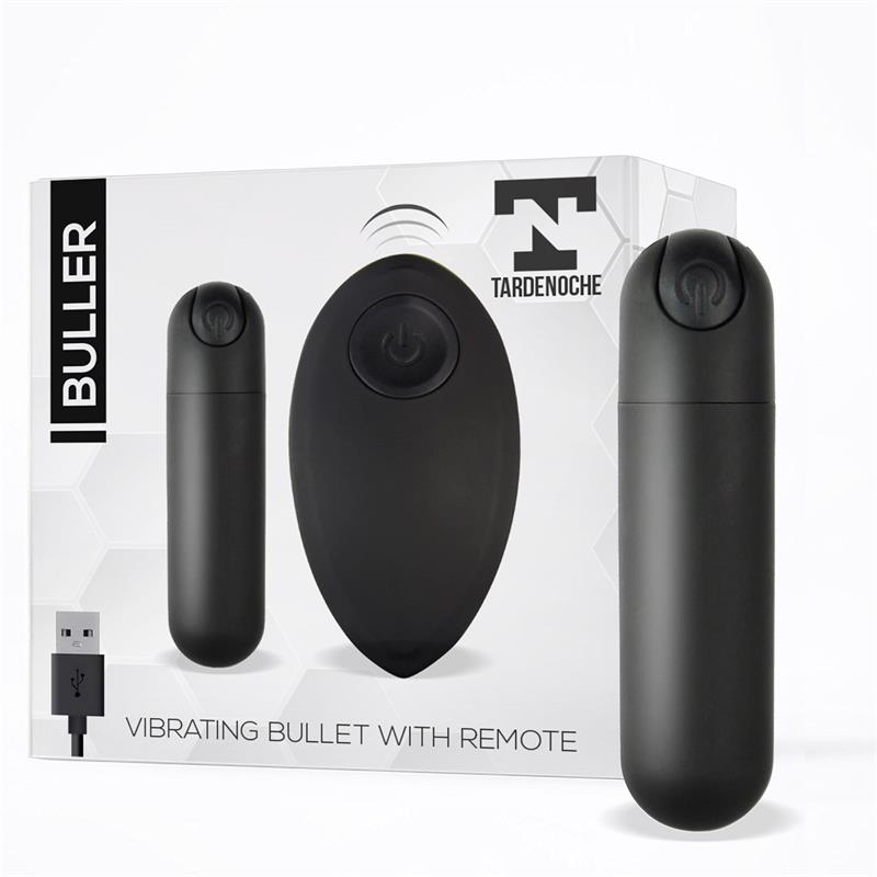 TARDENOCHE - BULLER VIBRATING BULLET REMOTE CONTROL USB SILICONE BLACK