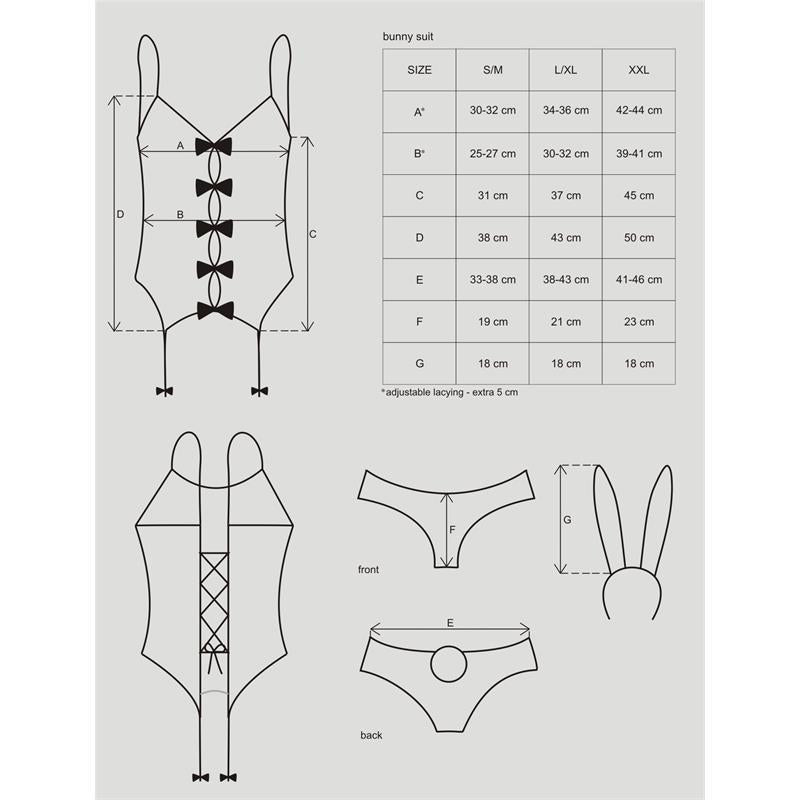 OBSESSIVE - BUNNY COSTUME LAPIN 4 PIÈCES TAILLE L/XL
