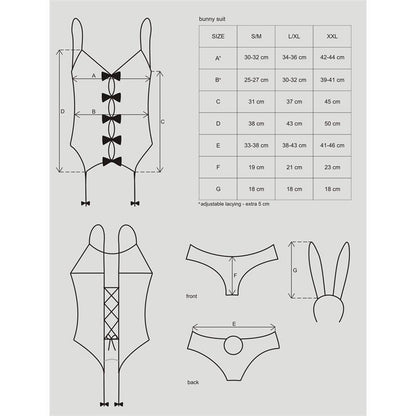 OBSESSIVE - BUNNY COSTUME LAPIN 4 PIÈCES TAILLE L/XL