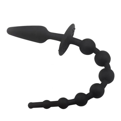 A-GUSTO - BUTT PLUG AND ANAL CHAIN SILICONE BLACK