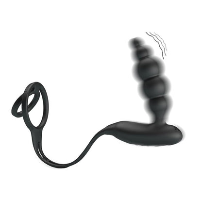 PRETTYLOVE - BUTT PLUG AND PENIS RING WITH VIBRATION