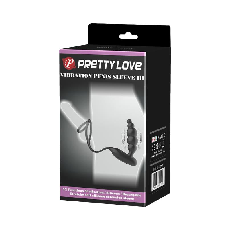 PRETTY LOVE - PENIS RINGS WITH VIBRATOR PLUG