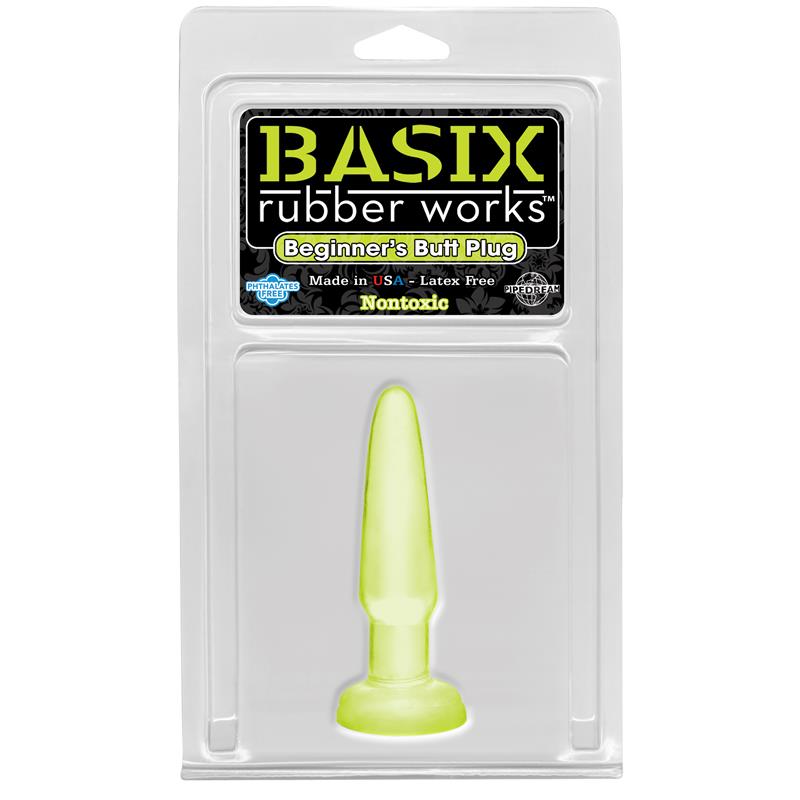BASIX RUBBER WORKS - BUTT PLUG BEGINNERS GLOW IN THE DARK
