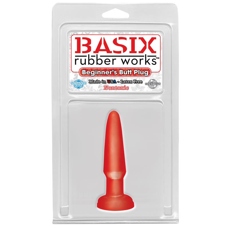 BASIX RUBBER WORKS - BUTT PLUG BEGINNERS RED