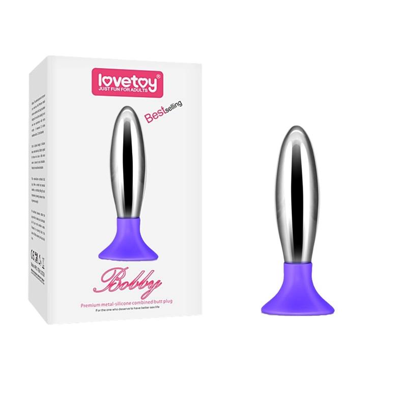 LOVETOY - BUTT PLUG BOBBY METAL AND SILICONE PURPLE