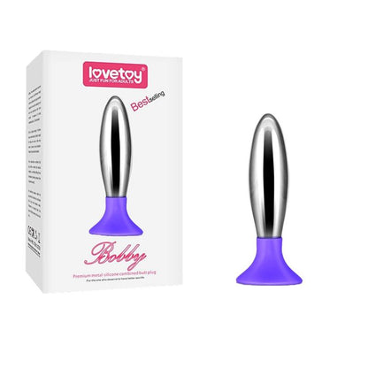 LOVETOY - BUTT PLUG BOBBY METAL AND SILICONE PURPLE