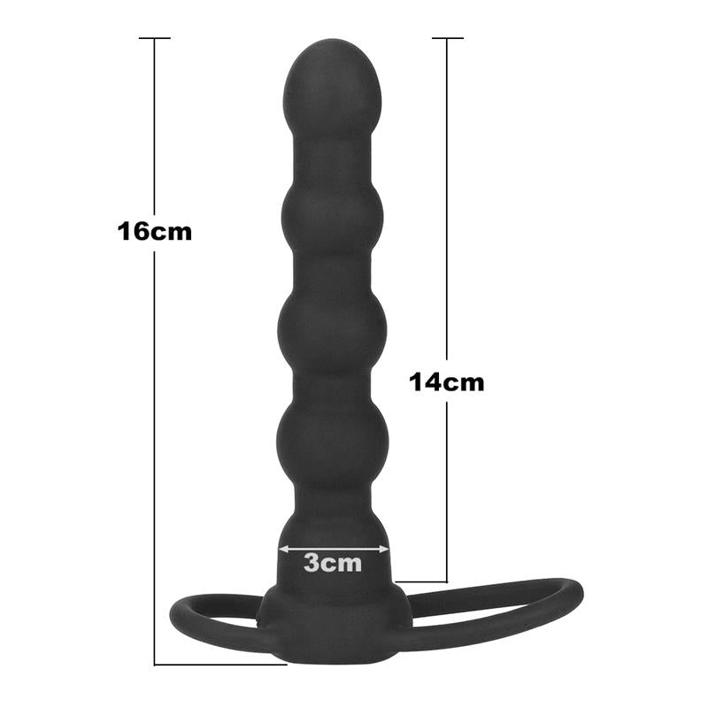 LOVETOY - BUTT PLUG DOUBLE PROBER WITH VIBRATION BLACK