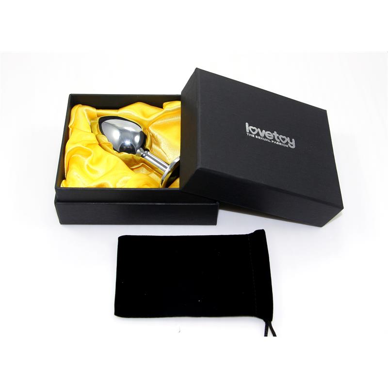 LOVETOY - BUTT PLUG SILVER ROSEBUD CLASSIC WITH CLEAR JEWEL SIZE S