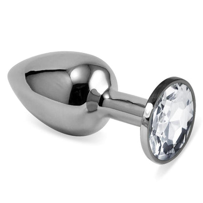 LOVETOY - BUTT PLUG SILVER ROSEBUD CLASSIC WITH CLEAR JEWEL SIZE S