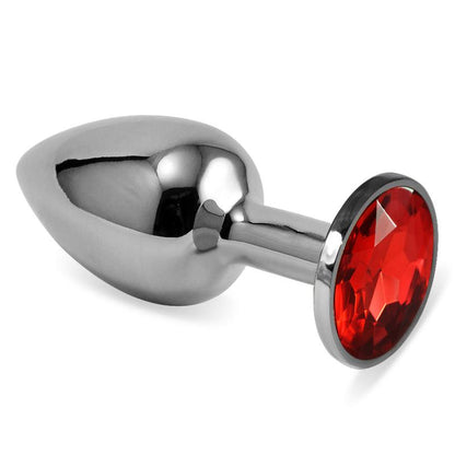 LOVETOY - BUTT PLUG SILVER ROSEBUD CLASSIC WITH RED JEWEL SIZE S