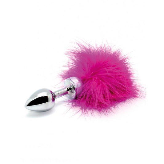 BONDAGE PLAY - BUTT PLUG SMALL WITH PINK FEATHER