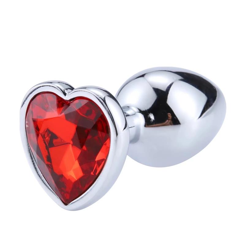 AFTERDARK - BUTT PLUG WITH HEART JEWEL CORAZÓN RED SCARLET SIZE M