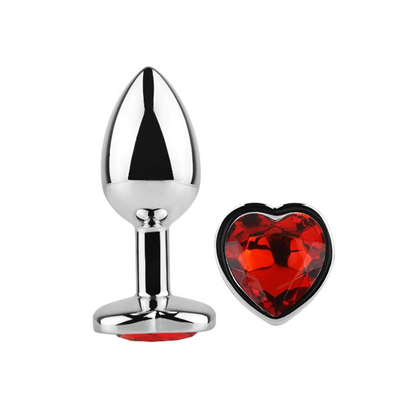 AFTERDARK - BUTT PLUG WITH HEART JEWEL CORAZÓN RED SCARLET SIZE M