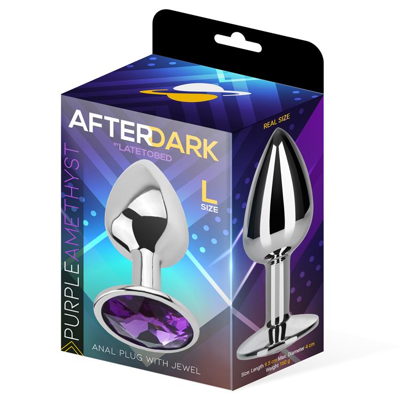 AFTERDARK - BUTT PLUG WITH JEWEL PURPLE AMETHYST SIZE L ALUMINIUM